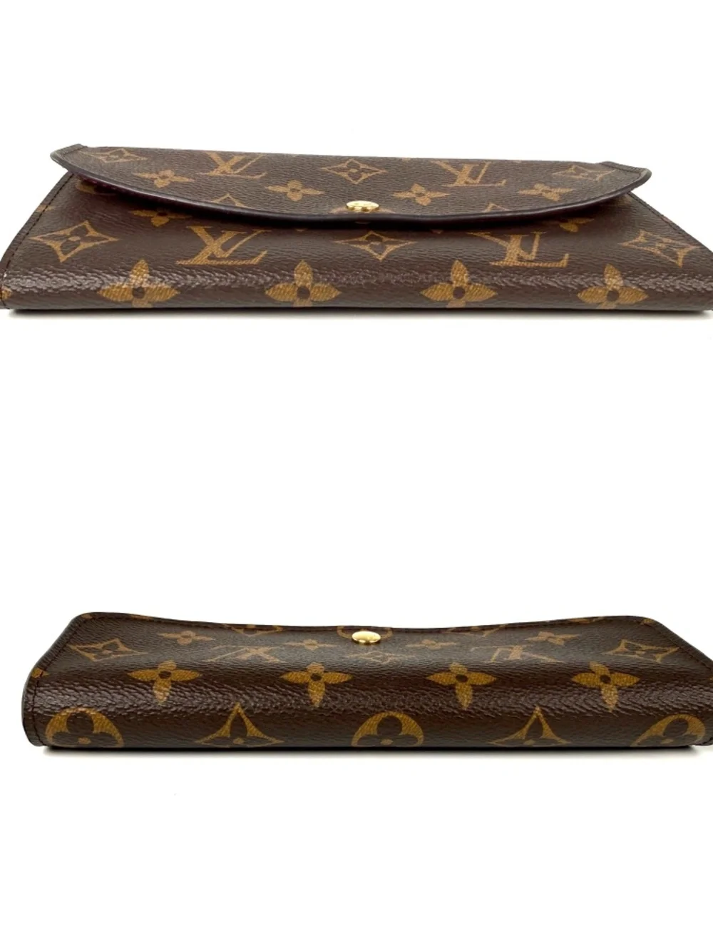LOUIS VUITTON Emilie Fuchsia Monogram Brown Long Flap Wallet